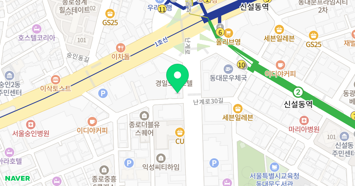 숭인한성아펠시티 위치 지도 - 서울특별시 종로구 난계로 257