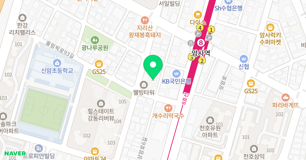 (512-27) 위치 지도 - 서울특별시 강동구 상암로6길 20