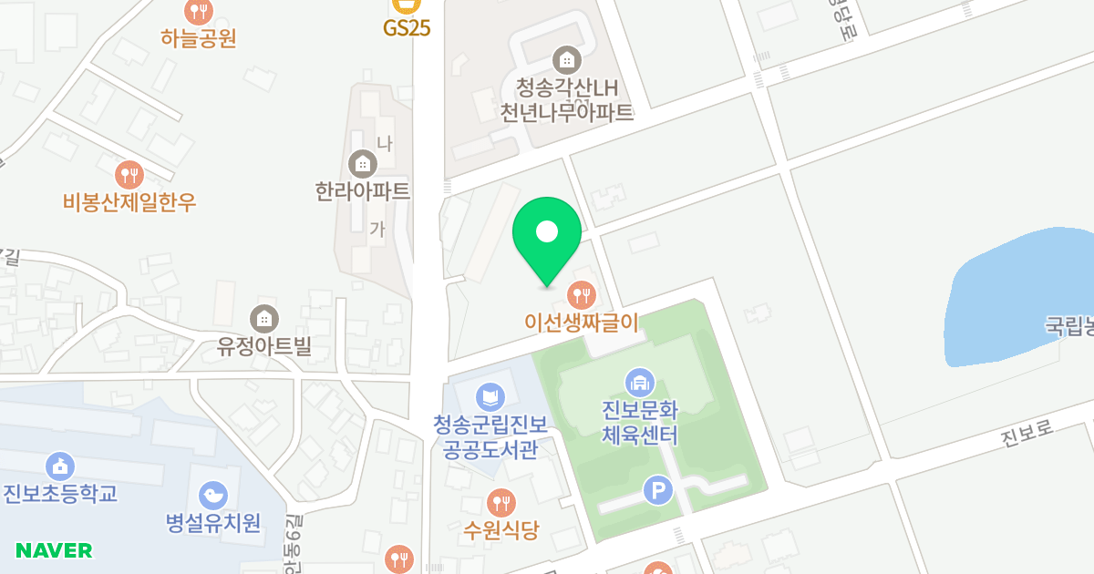 탑 오피스텔 위치 지도 - 경상북도 청송군 진보면 진보로 183-25