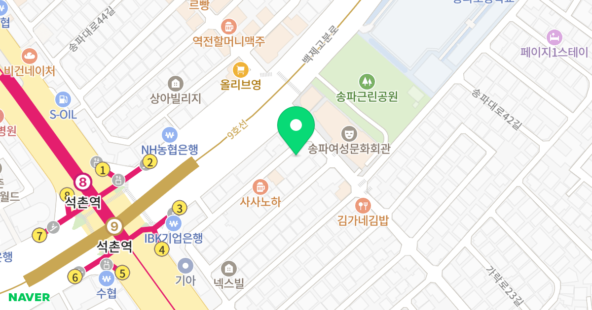 에스아이팰리스 레이크잠실 위치 지도 - 서울특별시 송파구 백제고분로42길 4-5