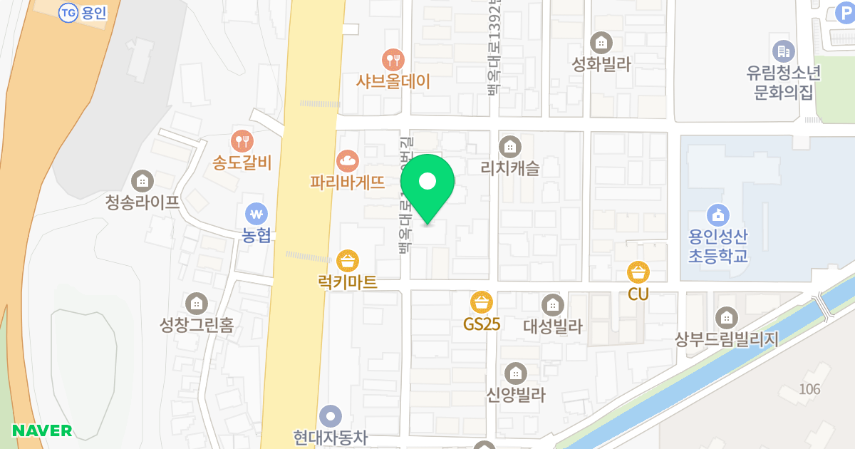휴하임 위치 지도 - 경기도 용인시 처인구 백옥대로1380번길 5-8