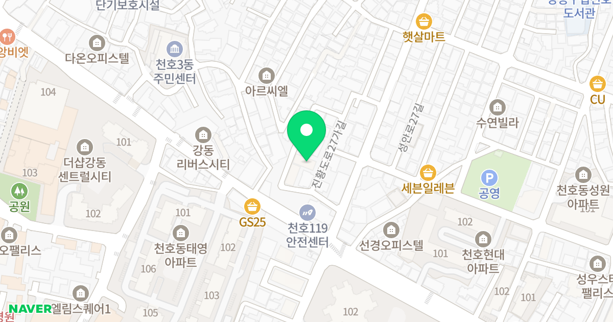 다성 이즈빌 위치 지도 - 서울특별시 강동구 진황도로27가길 6-5