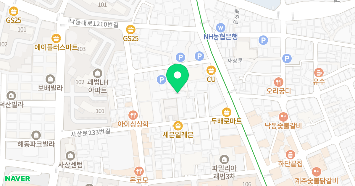 백억 팰리스 위치 지도 - 부산광역시 사상구 사상로243번길 9-7