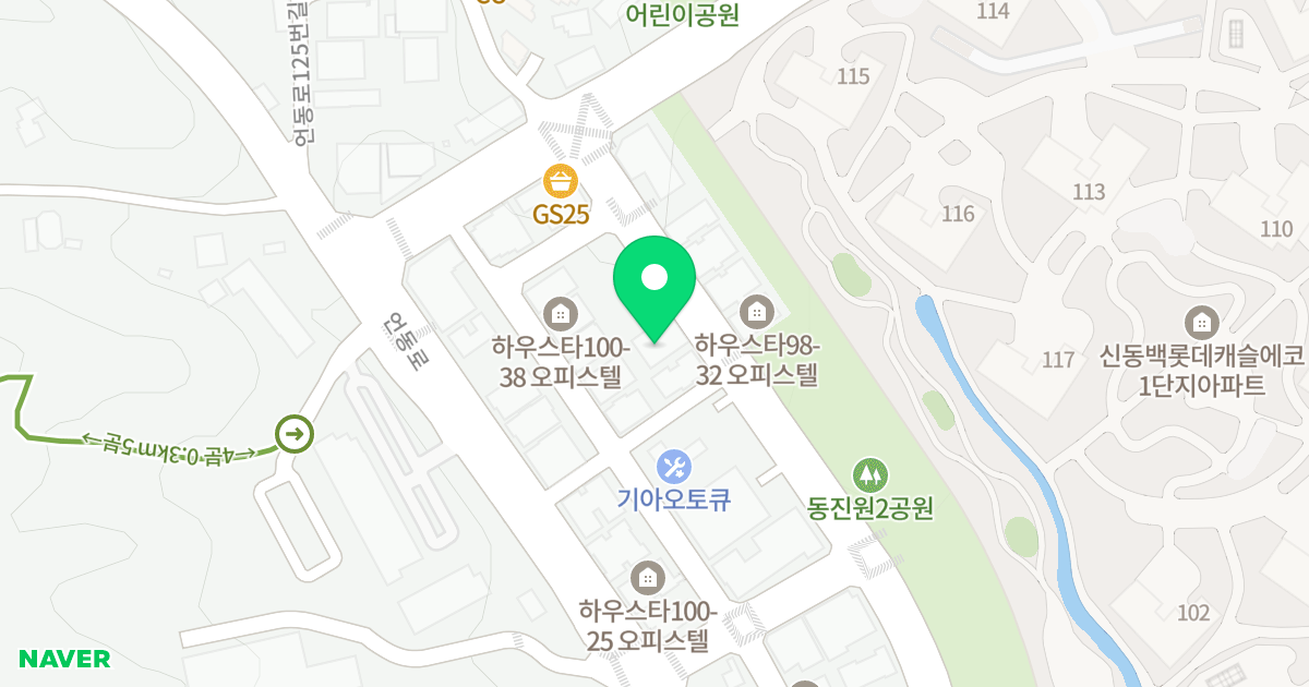 라온하우스 위치 지도 - 경기도 용인시 기흥구 동백죽전대로527번길 98-33