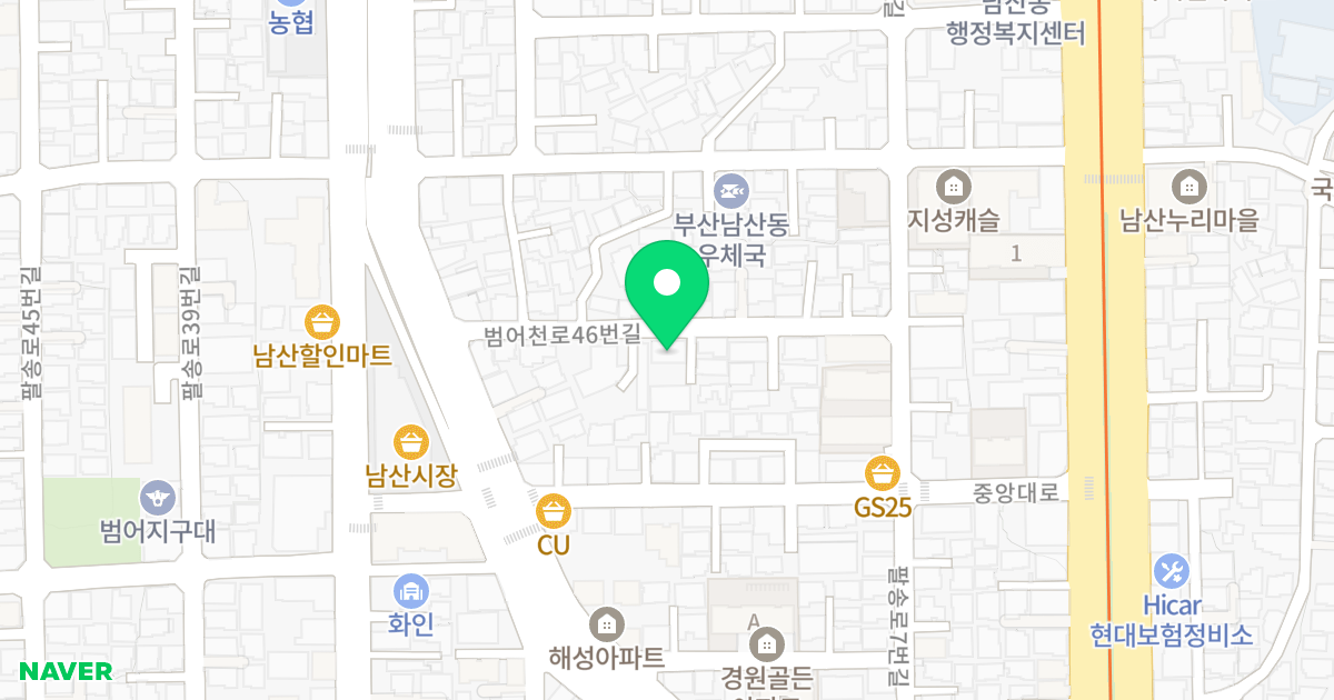 엘리시아 위치 지도 - 부산광역시 금정구 범어천로46번길 20