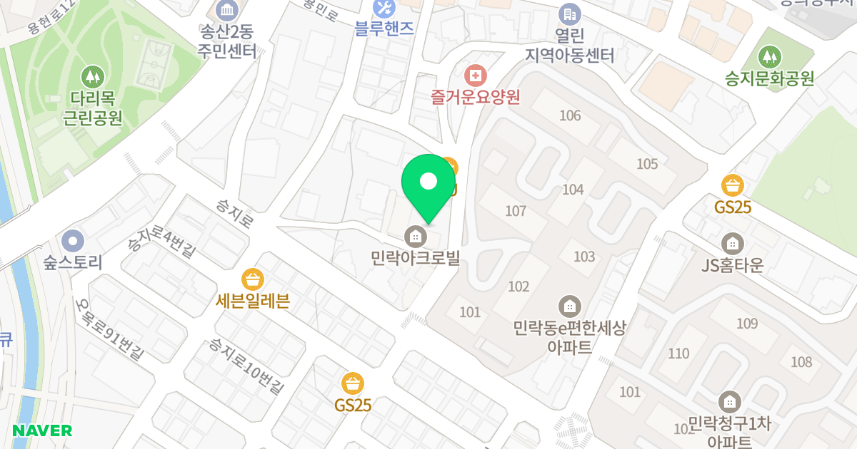민락아크로빌(A동) 위치 지도 - 경기도 의정부시 승지로19번길 11-6