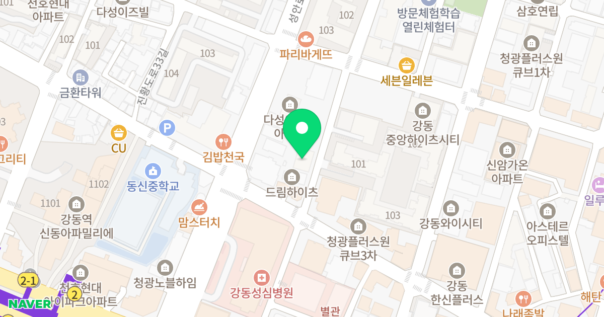 다성 이즈빌 위치 지도 - 서울특별시 강동구 천호대로173길 39