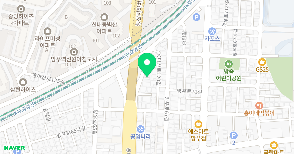 하우지움 위치 지도 - 서울특별시 중랑구 용마산로122길 16