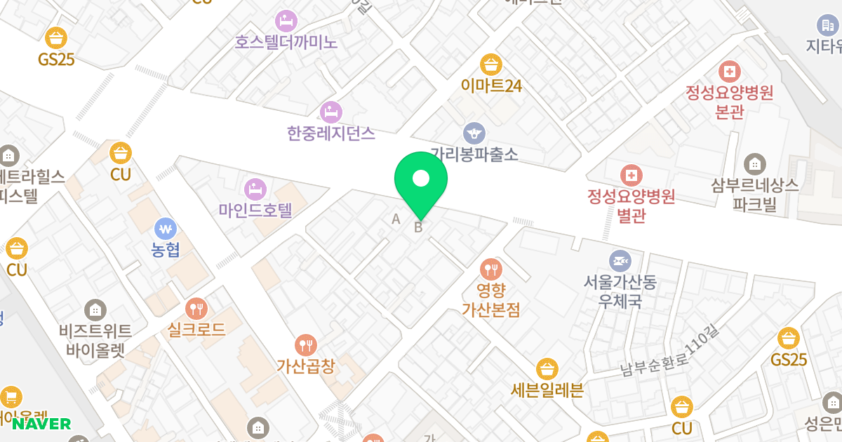 이호드림파크 위치 지도 - 서울특별시 금천구 남부순환로 1274