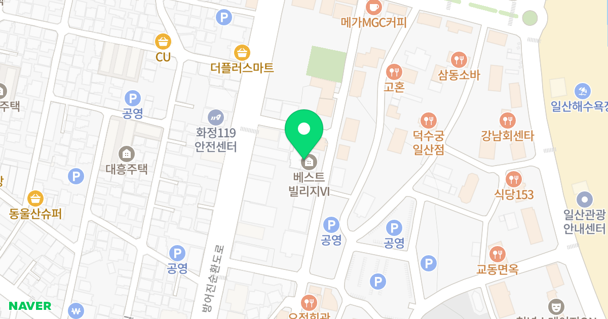 베스트빌리지Ⅵ 위치 지도 - 울산광역시 동구 해수욕장1길 22
