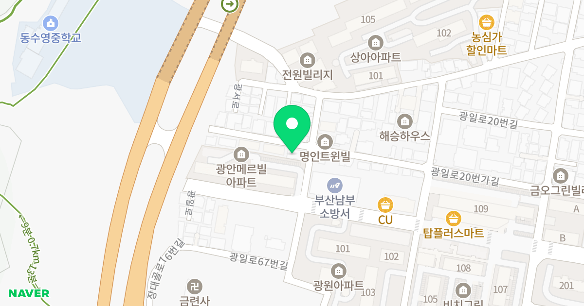 Noble 수 위치 지도 - 부산광역시 수영구 광일로20번가길 99