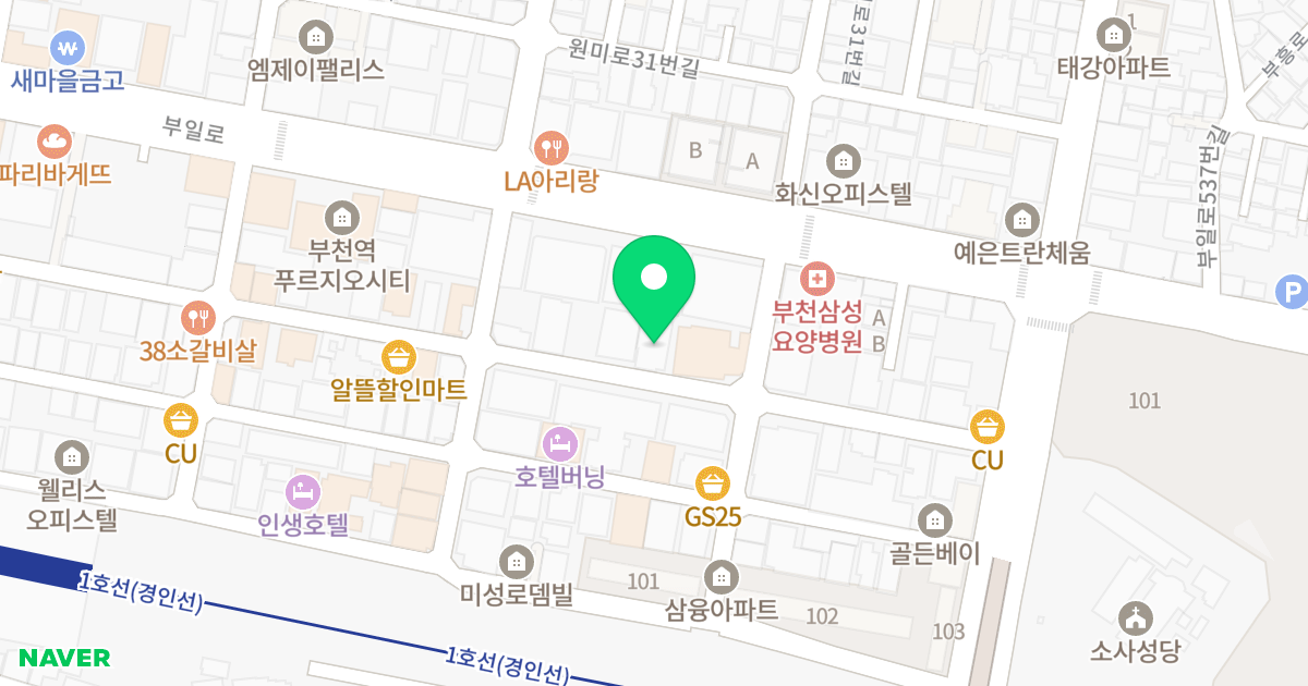 레스뷰(III) 위치 지도 - 경기도 부천시 원미구 원미로17번길 34