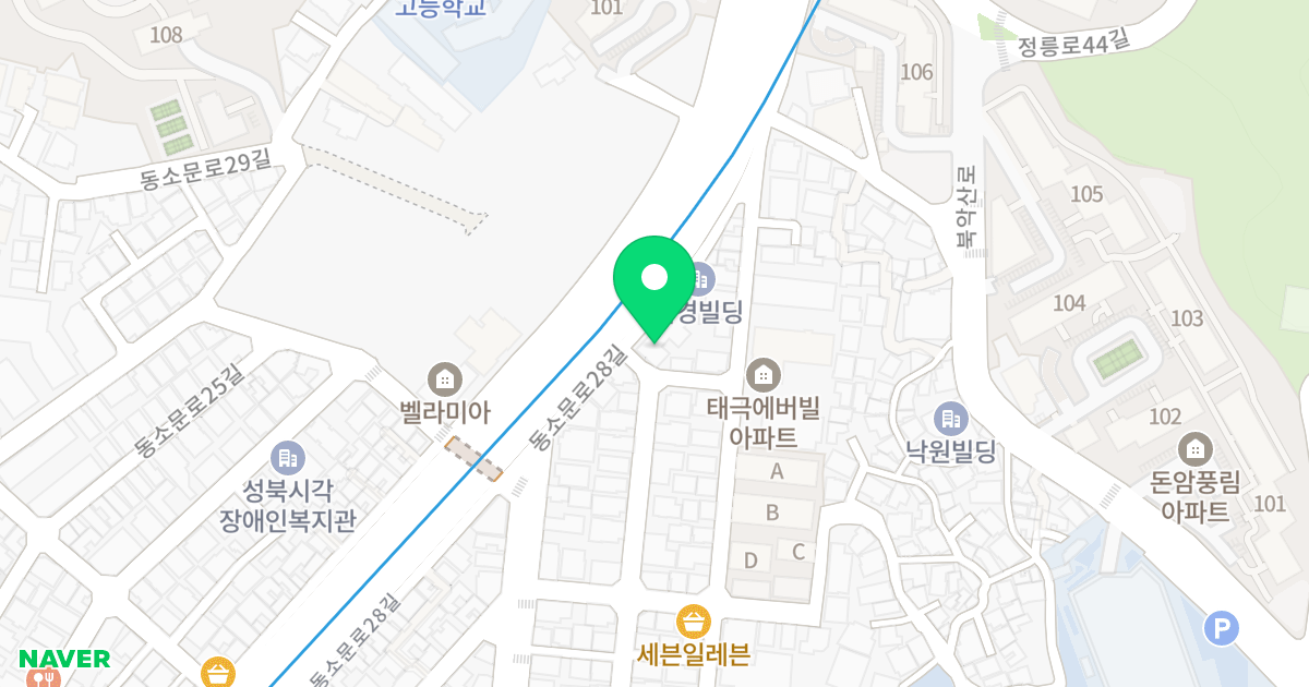 테라팰리스 위치 지도 - 서울특별시 성북구 동소문로26라길 42-1