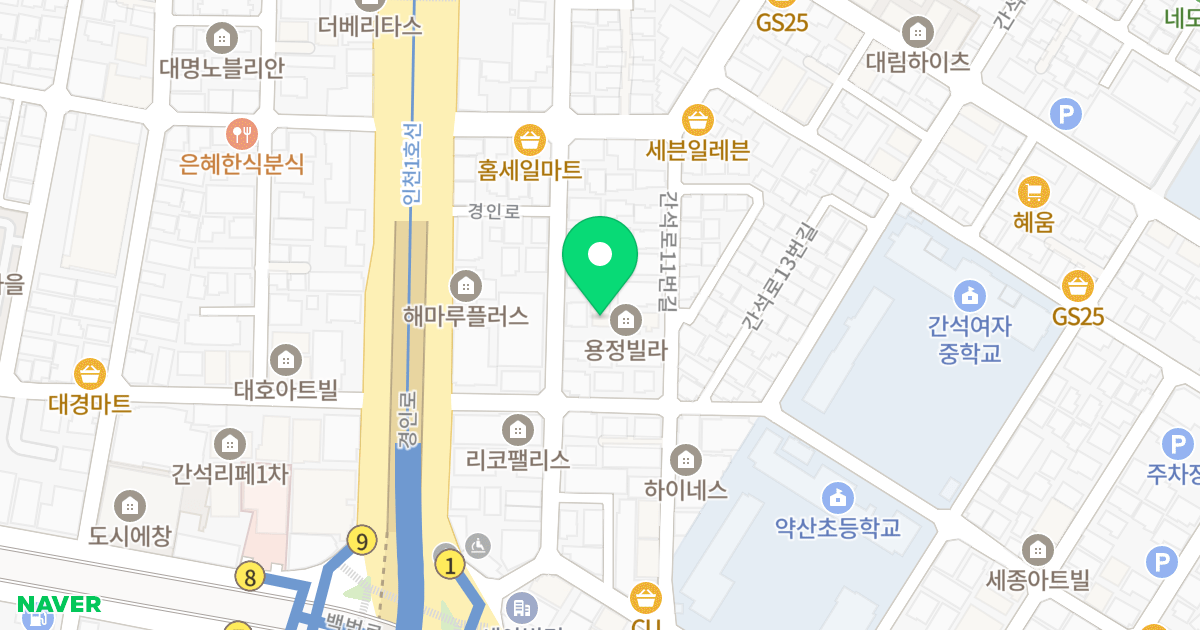 용정 위치 지도 - 인천광역시 남동구