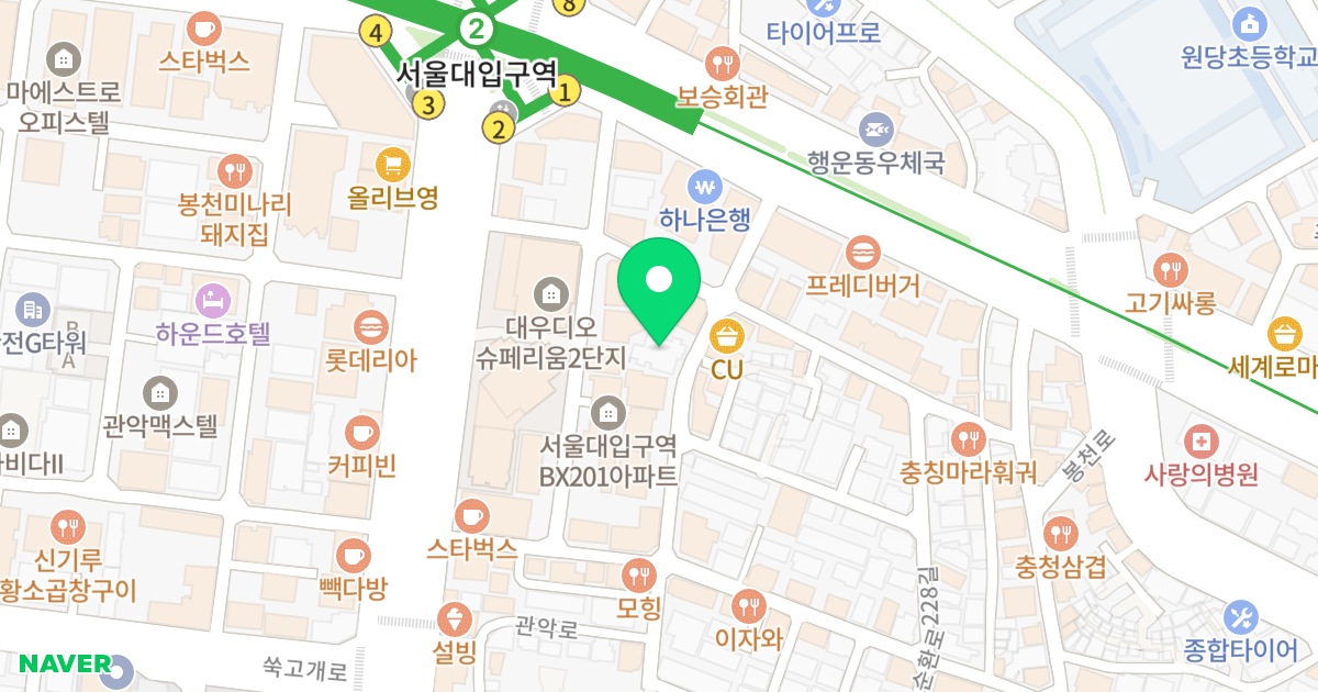 SJ프리미어오피스텔 위치 지도 - 서울특별시 관악구 남부순환로226길 16