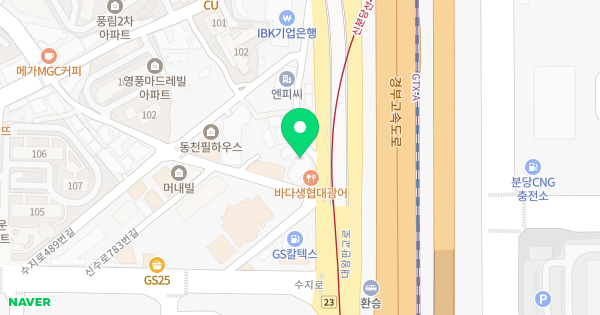 웰니스101 위치 지도 - 경기도 용인시 수지구 신수로783번길 4