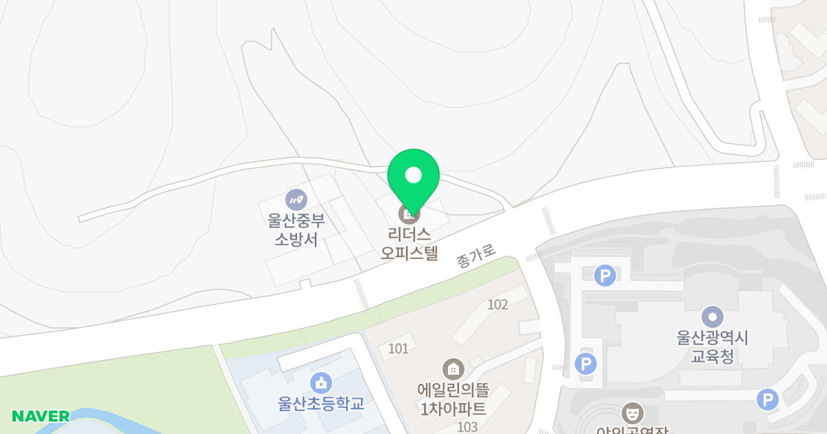 리더스오피스텔 위치 지도 - 울산광역시 중구 종가로 215