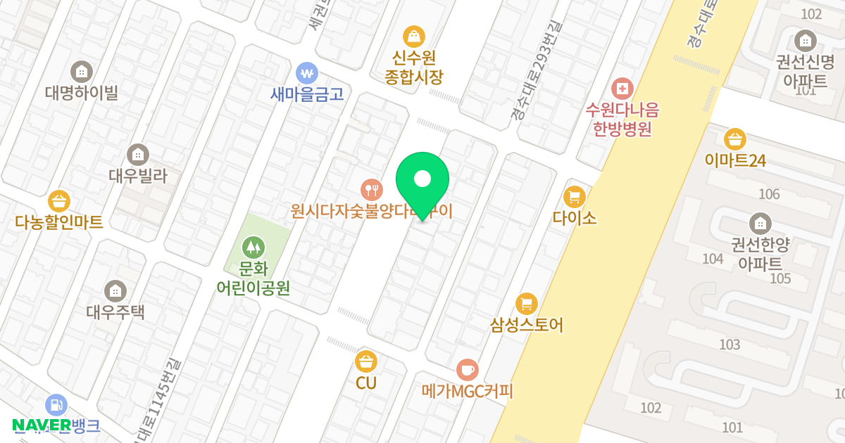 (1103-5) 위치 지도 - 경기도 수원시 권선구 장다리로 26-1