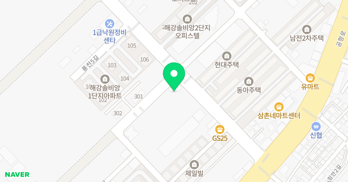 해강솔비앙 소룡시티1차 위치 지도 - 전북특별자치도 군산시 풍전4길 21