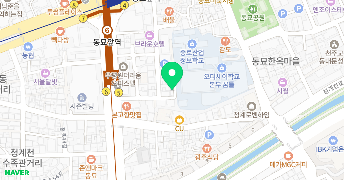 동대문 아이리스 위치 지도 - 서울특별시 종로구 종로56길 33-5
