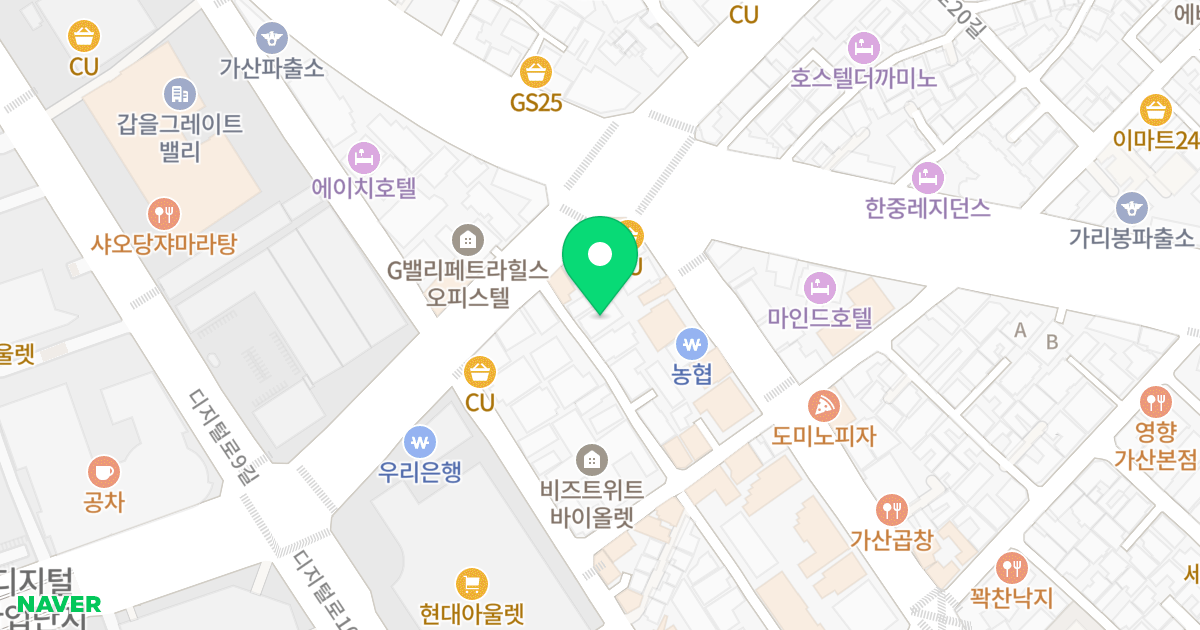 비엔더포레 위치 지도 - 서울특별시 금천구 디지털로 208-5