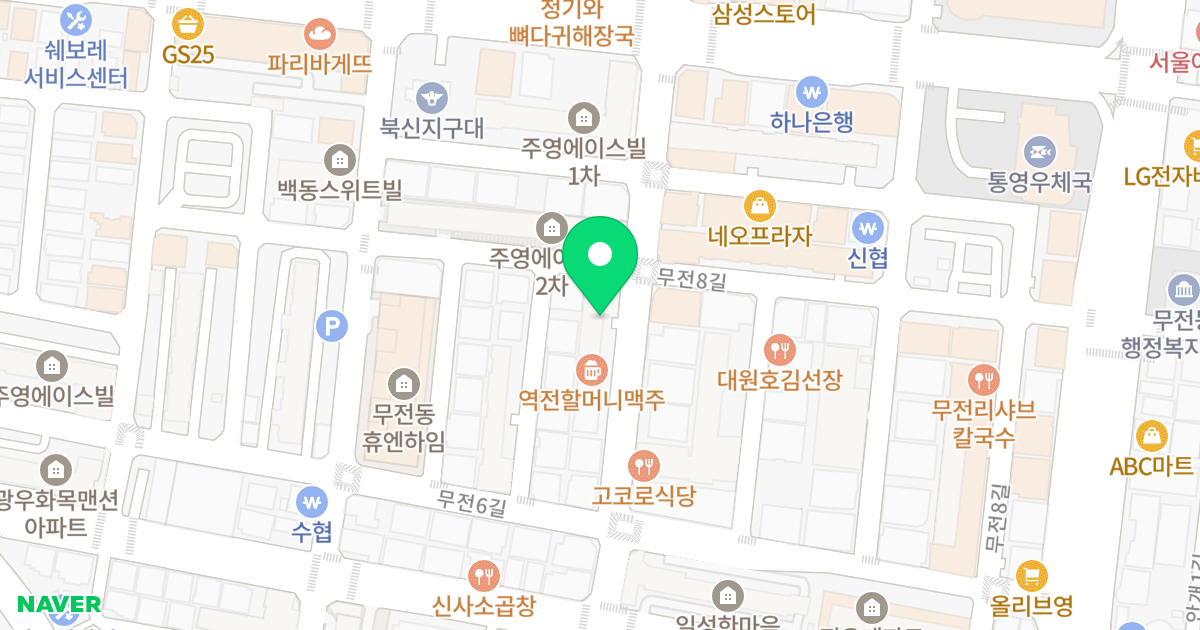 동아피아존 위치 지도 - 경상남도 통영시 무전6길 28