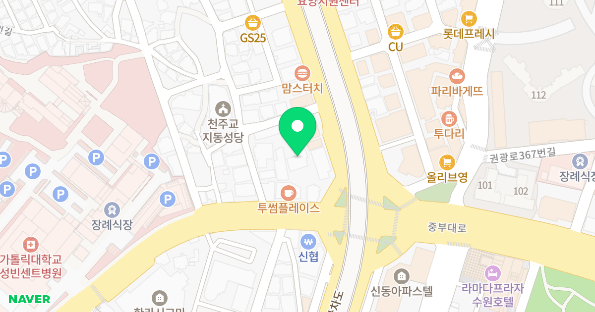 블레싱 위치 지도 - 경기도 수원시 팔달구 경수대로 599-7
