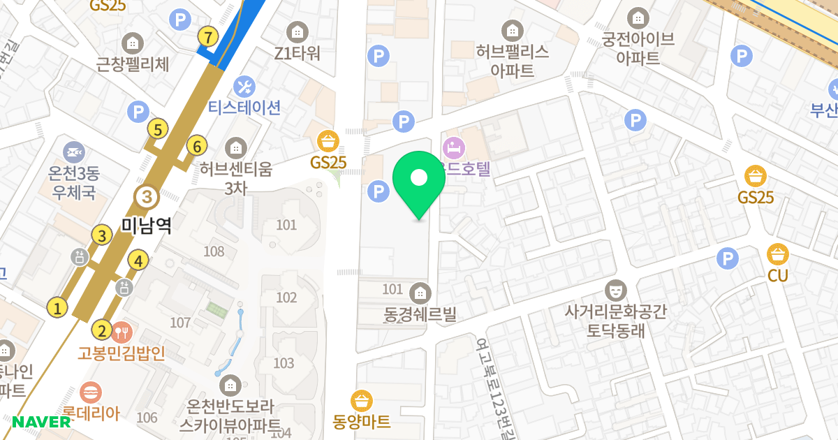 강남럭스빌#2 위치 지도 - 부산광역시 동래구 충렬대로86번길 36