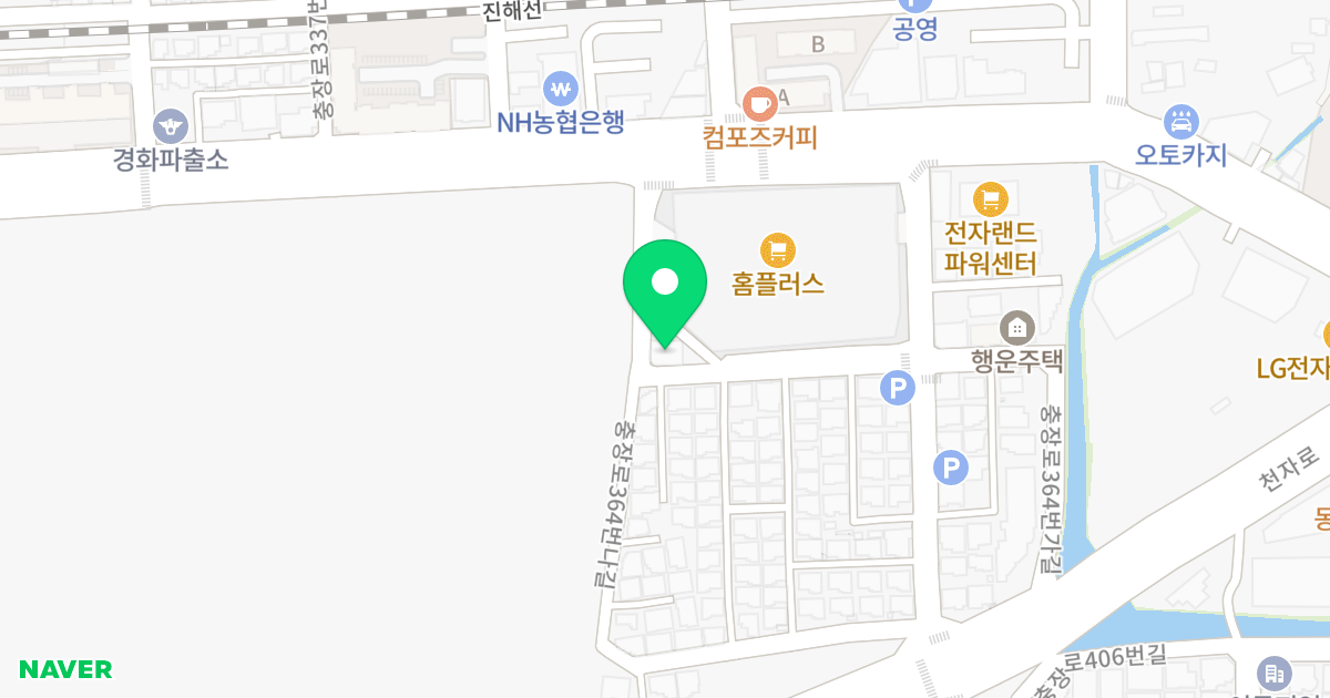 우진오피스텔 위치 지도 - 경상남도 창원시 진해구 충장로364번나길 14