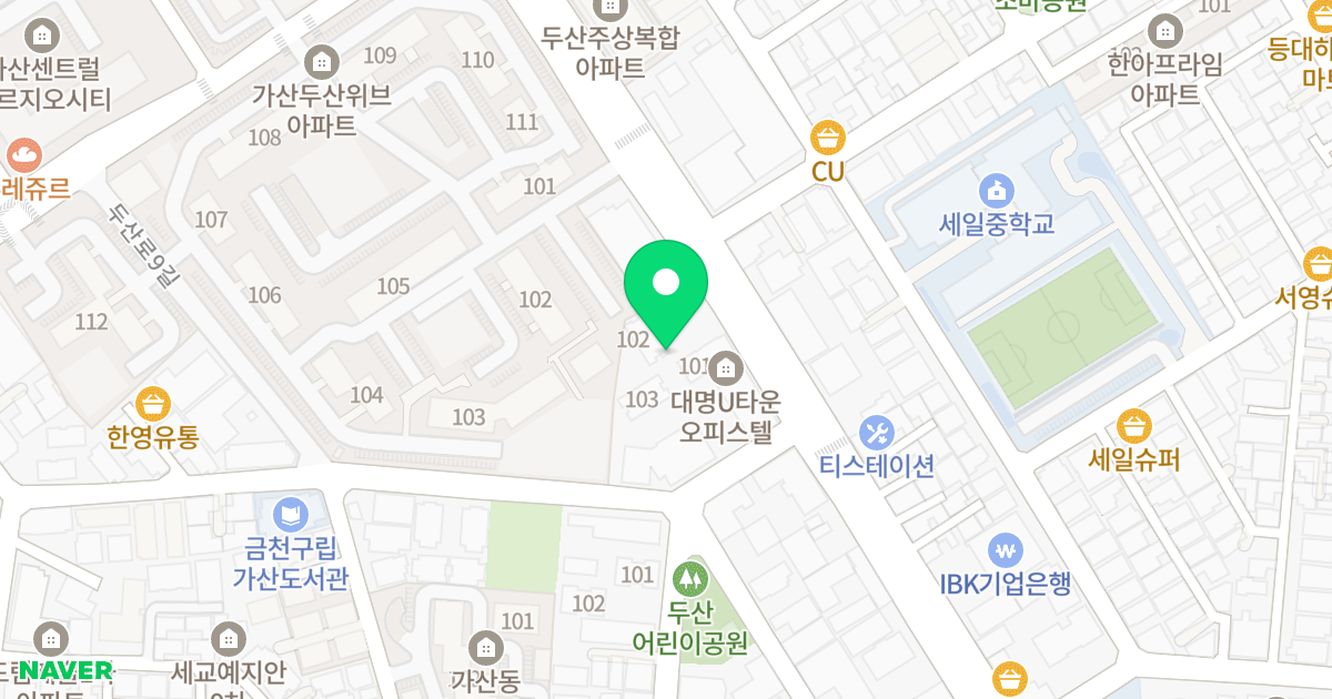 101동 위치 지도 - 서울특별시 금천구 가산로 91