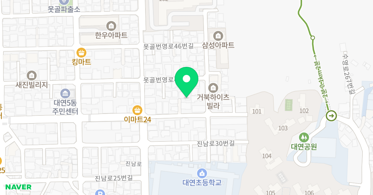 케이디스페이스알파286 위치 지도 - 부산광역시 남구 못골번영로40번길 56