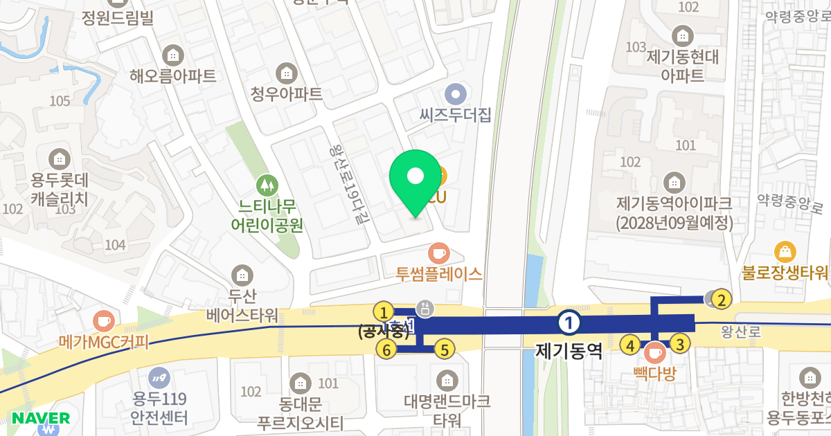 어반넥서스 위치 지도 - 서울특별시 동대문구 왕산로19라길 3
