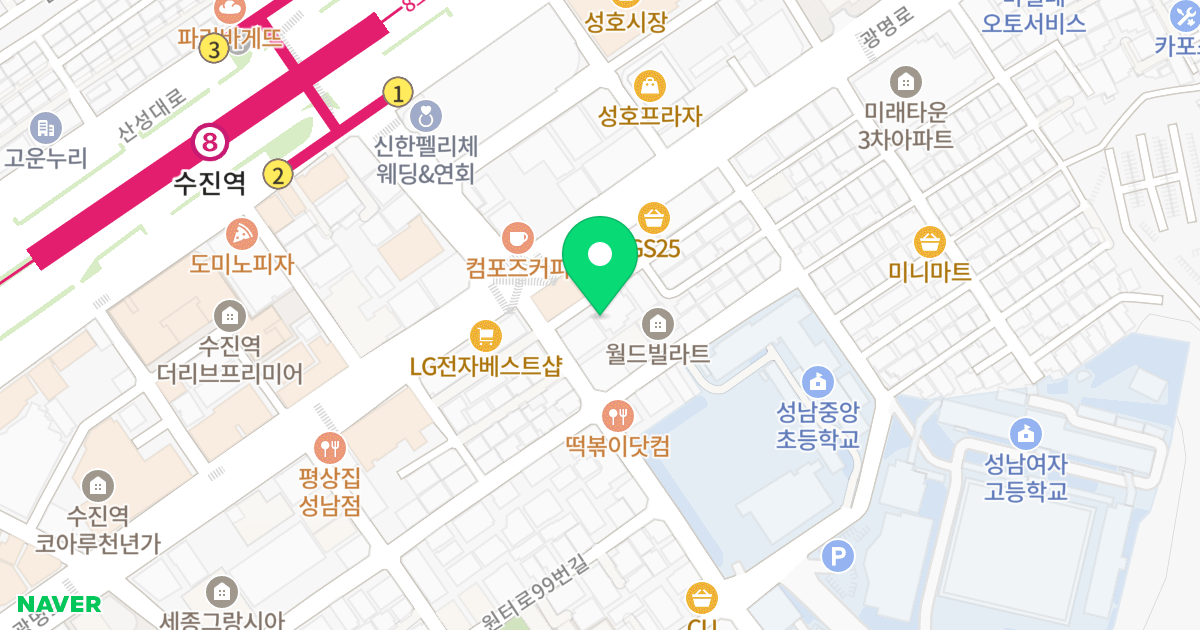 라임하우스 위치 지도 - 경기도 성남시 중원구 원터로110번길 4