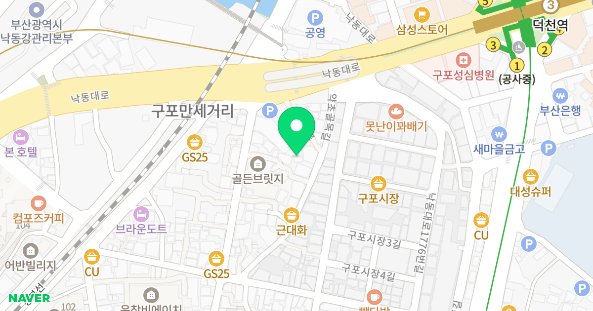 구포오피스텔 위치 지도 - 부산광역시 북구 약초골목길 14-1