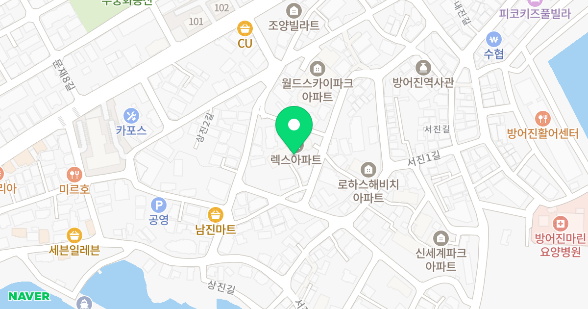 렉스 위치 지도 - 울산광역시 동구 상진1길 22