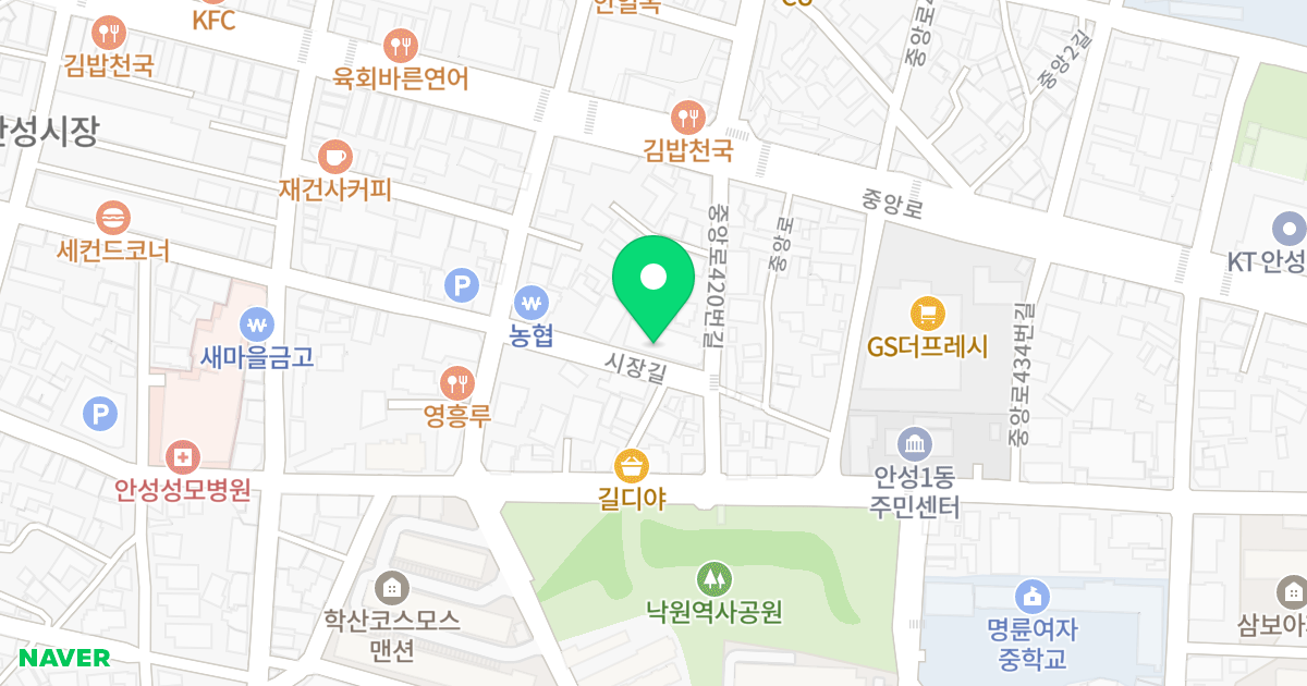 갤러리하우스 위치 지도 - 경기도 안성시 시장길 93