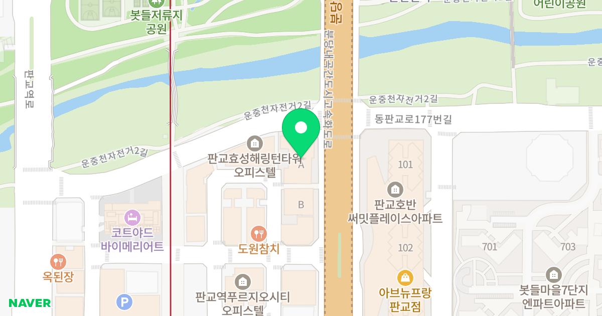 판교역 KCC웰츠타워 위치 지도 - 경기도 성남시 분당구 분당내곡로 159