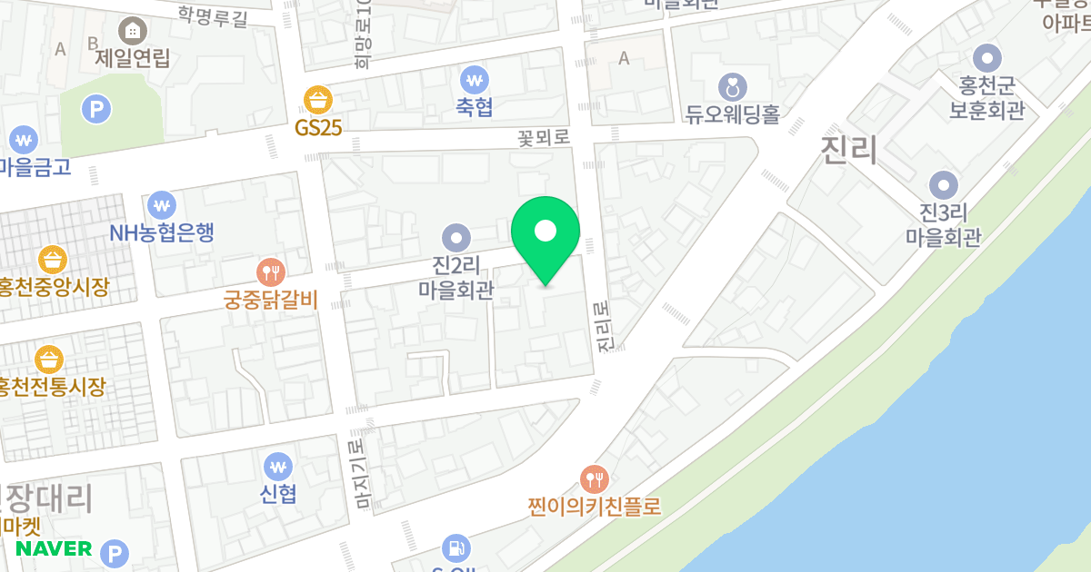 BH리버팰리스 위치 지도 - 강원특별자치도 홍천군 홍천읍 신장대로 114