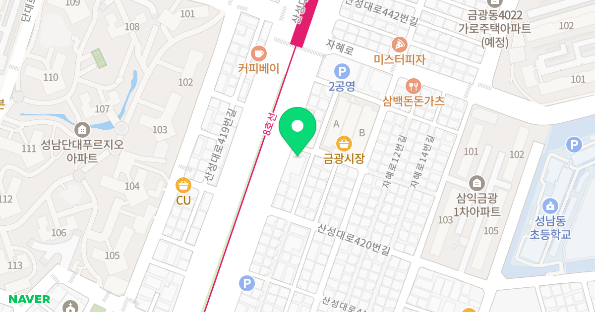 금광 DREAM PALACE 위치 지도 - 경기도 성남시 중원구 산성대로426번길 2