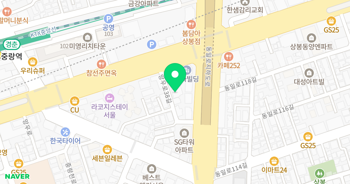 1 위치 지도 - 서울특별시 중랑구 망우로38길 7