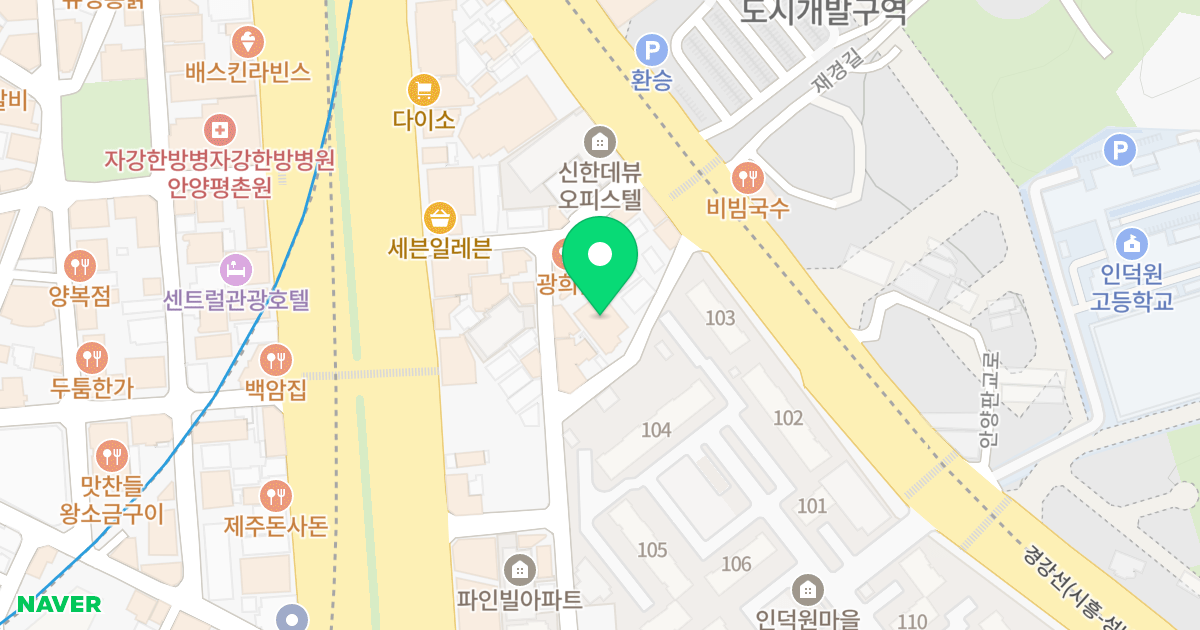 동진위츠빌 위치 지도 - 경기도 안양시 동안구 안양판교로 26-14
