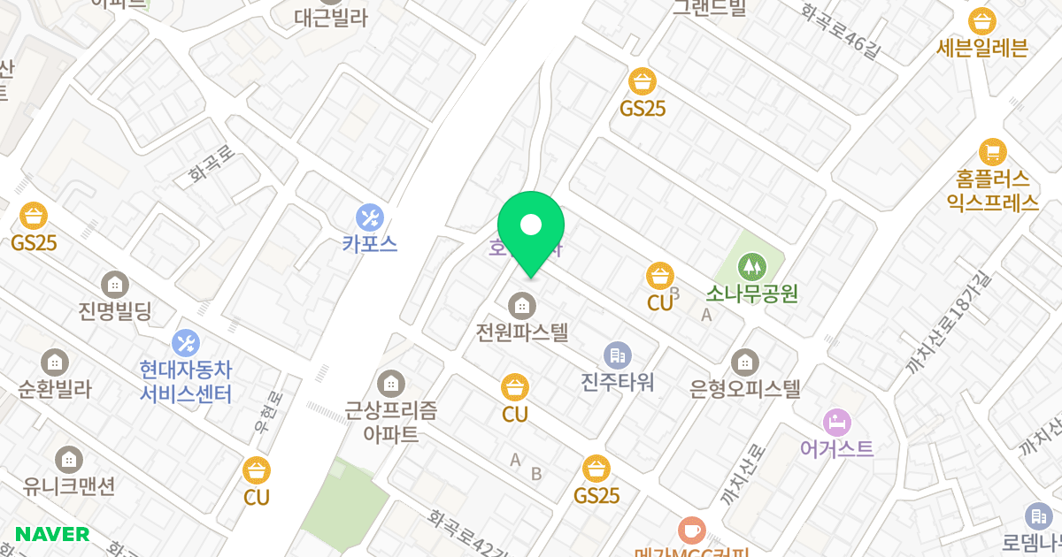 서호가오피스텔 위치 지도 - 서울특별시 강서구 화곡로42나길 14