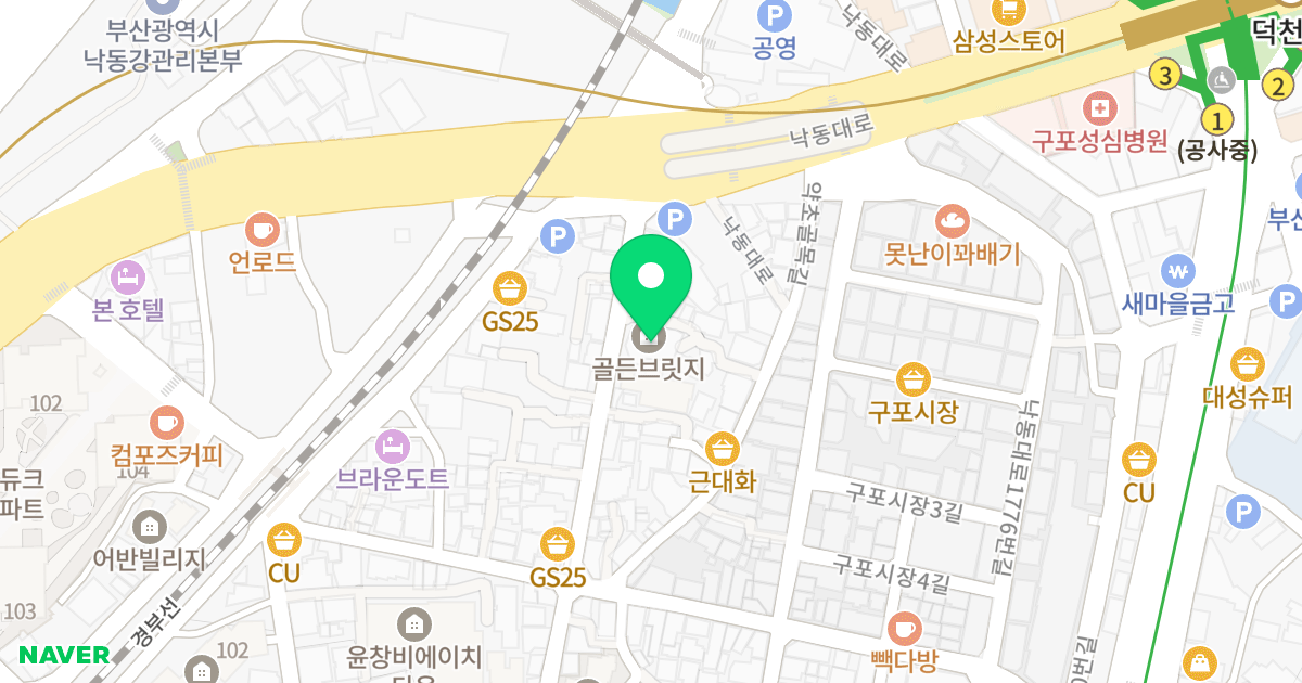 이음 골든브릿지 위치 지도 - 부산광역시 북구 낙동대로1766번길 11