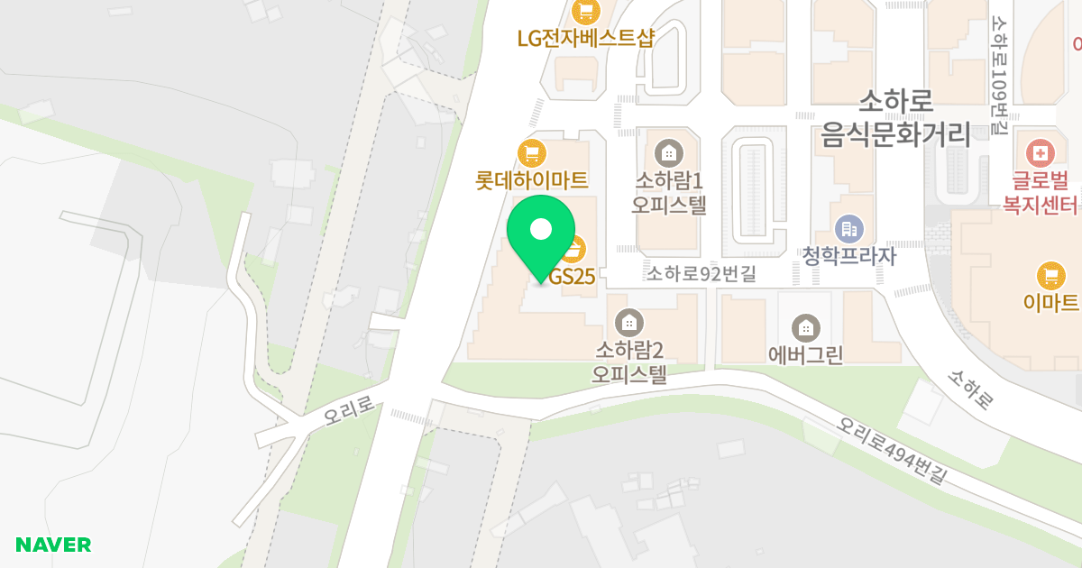 광명 한라비발디 큐브 위치 지도 - 경기도 광명시 오리로 500