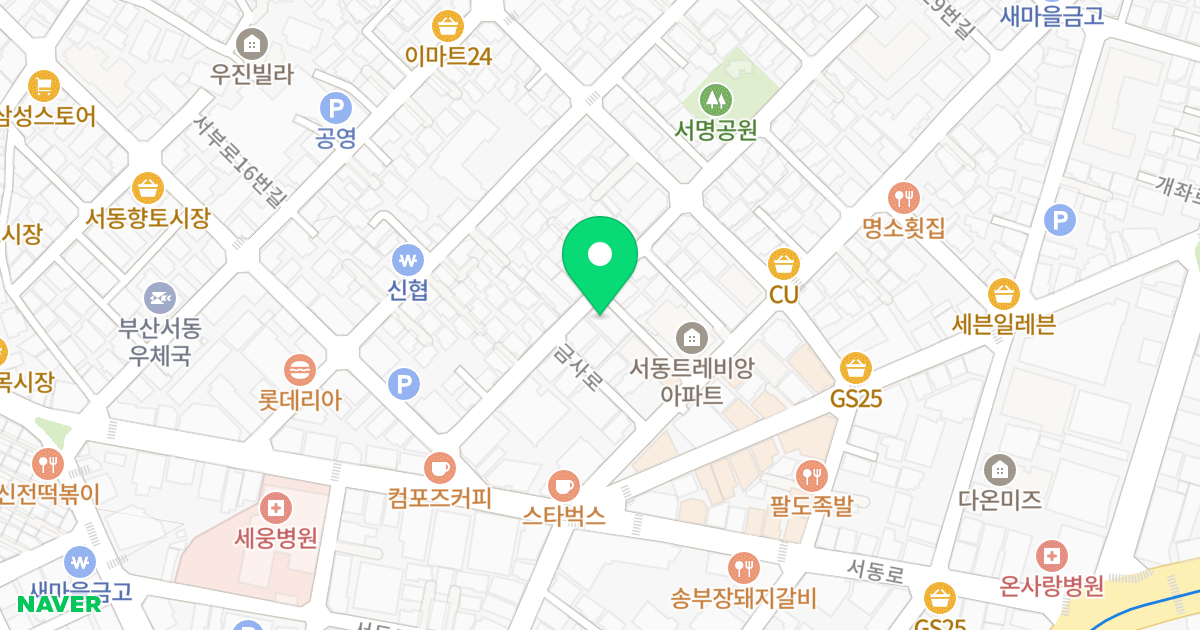 우성 더리치 위치 지도 - 부산광역시 금정구 서부로4번길 20