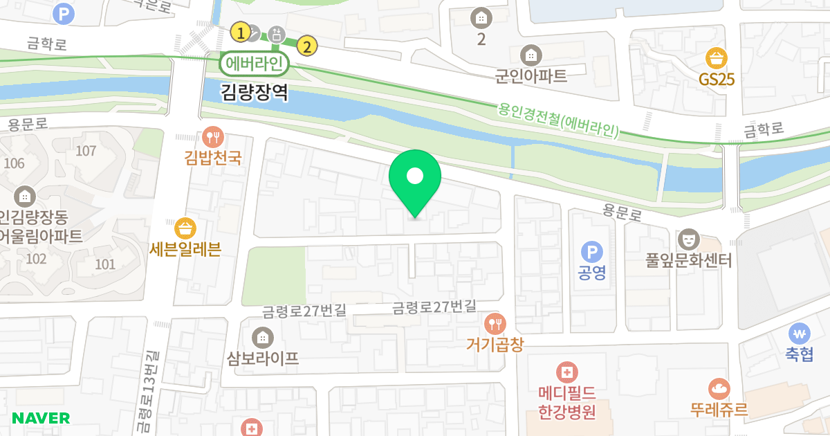 상록넥스빌 위치 지도 - 경기도 용인시 처인구 금령로27번길 22-23