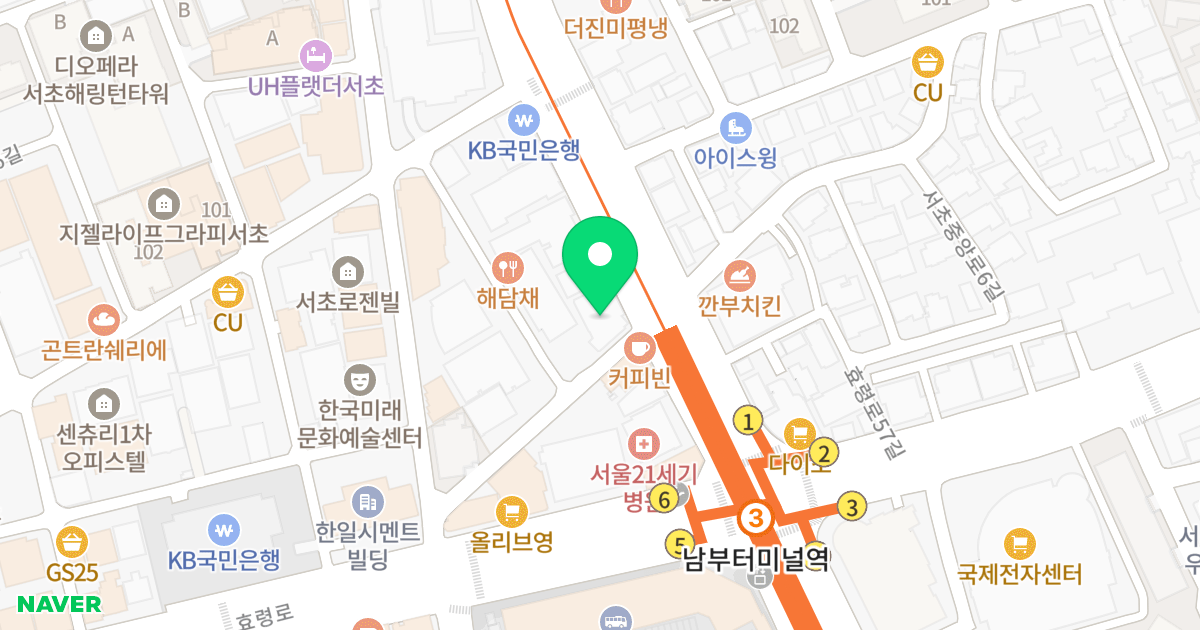 서초레몬 위치 지도 - 서울특별시 서초구 서초중앙로 45