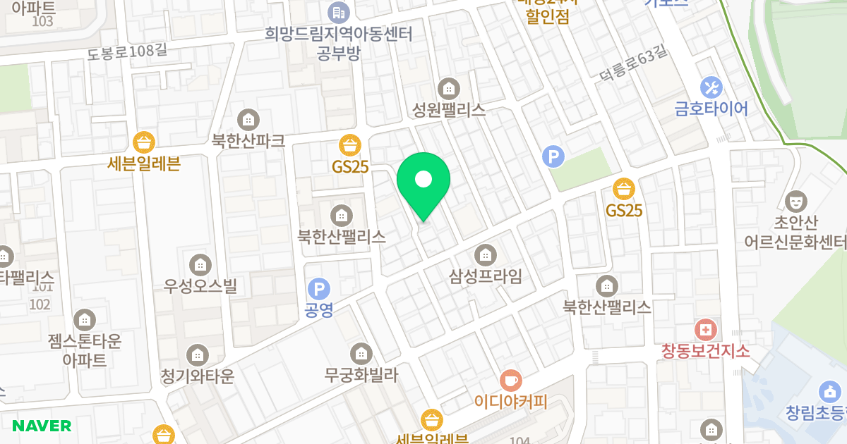 (608-64) 위치 지도 - 서울특별시 도봉구 도봉로104길 111-8