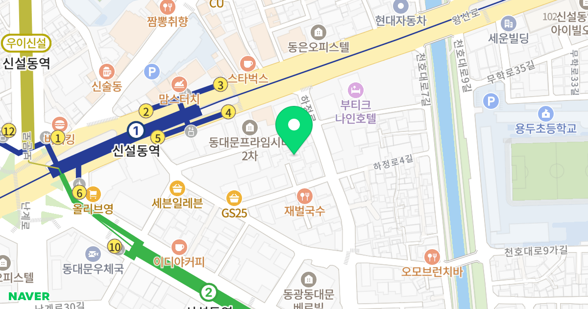 우리빌 위치 지도 - 서울특별시 동대문구 하정로3길 8-6