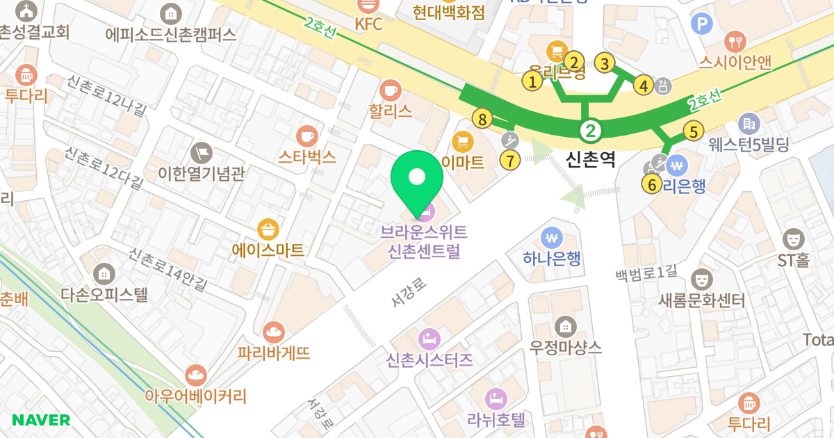 신촌센트럴코업레지던스 위치 지도 - 서울특별시 마포구 서강로 137